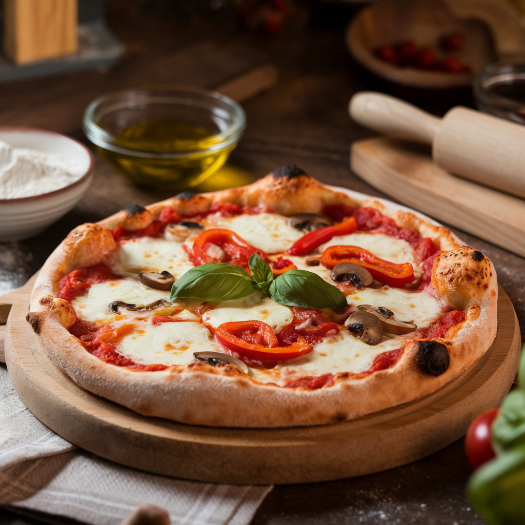 Sliced homemade pizza with pepperoni and melted cheese on parchment paper, showcasing a crispy crust and vibrant toppings as part of a homemade pizza recipe