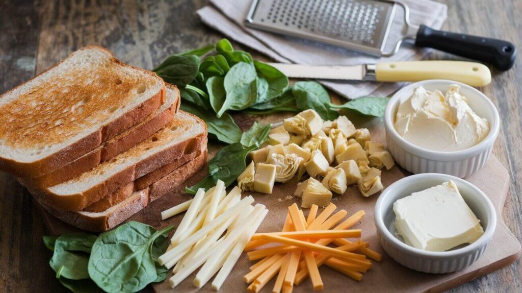 Spinach & Artichoke Grilled Cheese sandwich s