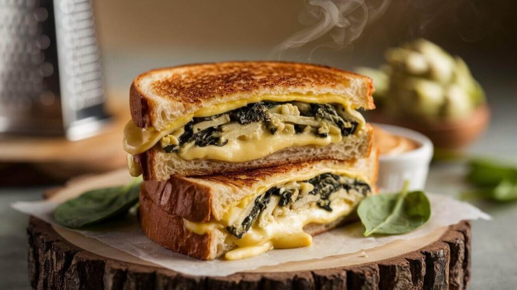 Spinach & Artichoke Grilled Cheese sandwich x